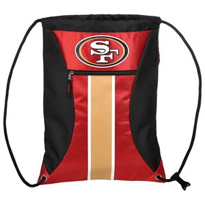 Forever Collectibles San Francisco 49ers Striped Zipper Drawstring Backpack