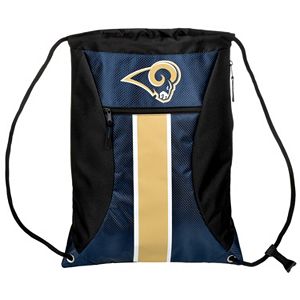 Forever Collectibles Los Angeles Rams Striped Zipper Drawstring Backpack