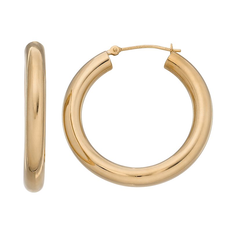 Forever 14K Tube Hoop Earrings, Womens, Gold