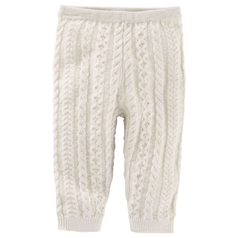 Girl OshKosh B'gosh® White Cable-Knit Sweater Leggings