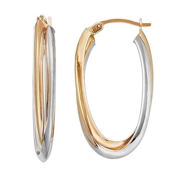 2 tone 2024 hoop earrings