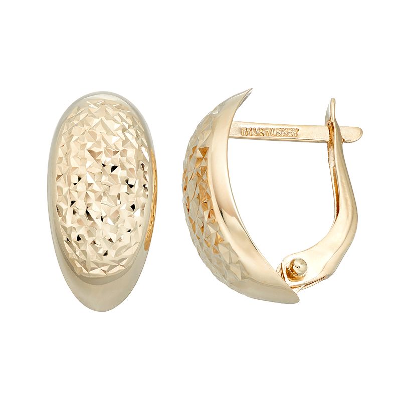 Forever 14K Textured Hoop Earrings, Womens, Gold