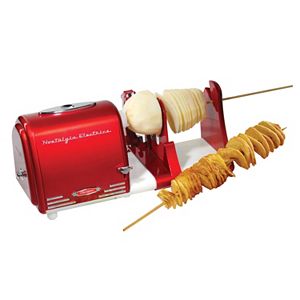 Nostalgia Electrics Retro Series Electric Spiral Twister, Peeler & Potato Chip on a Stick Maker