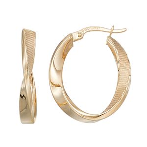 Forever 14K Textured Twist Hoop Earrings