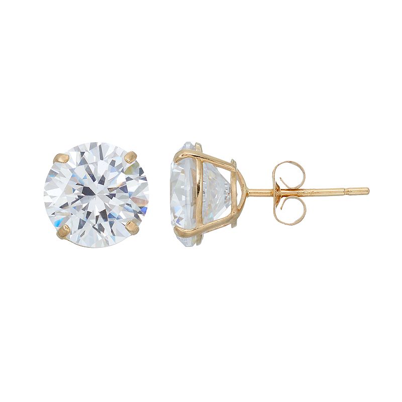 Forever 14K Cubic Zirconia Stud Earrings, Womens, White
