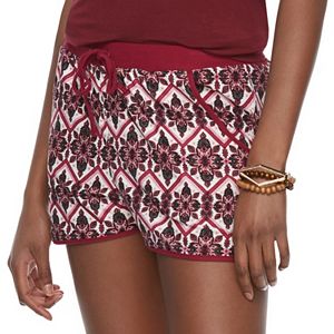 Juniors' Pink Republic Peached Drawstring Soft Shorts