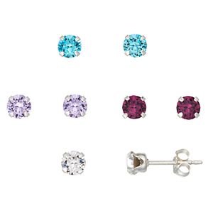 Charming Girl Kids' Crystal Stud Earring Set