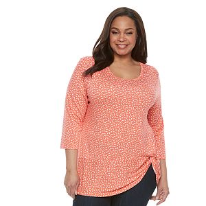 Plus Size Croft & Barrow庐 Cinch-Hem Scoopneck Top