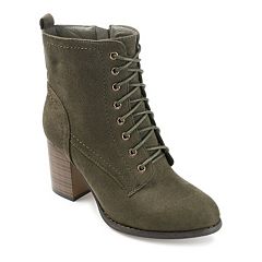 Womens olive clearance green ankle boots