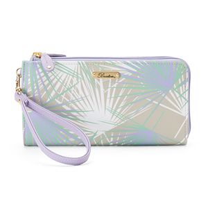 Buxton Tropical Palms Double L-Zip Wallet