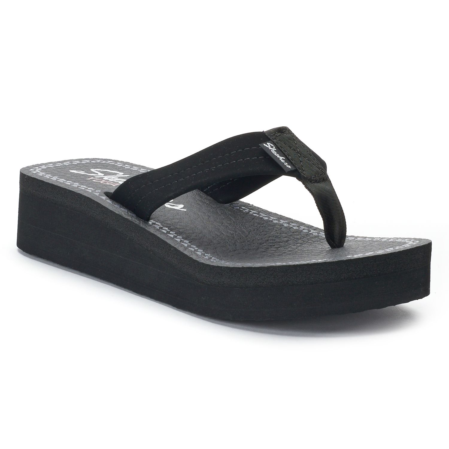 women's skechers wedge flip flops