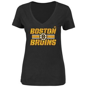 Plus Size Majestic Boston Bruins V-Neck Tee