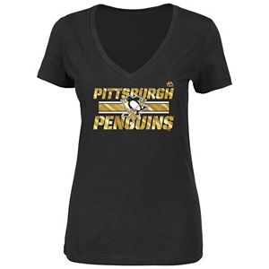 Plus Size Majestic Pittsburgh Penguins V-Neck Tee