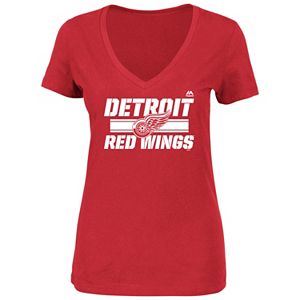 Plus Size Majestic Detroit Red Wings V-Neck Tee