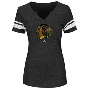 Plus Size Majestic Chicago Blackhawks Notchneck Tee