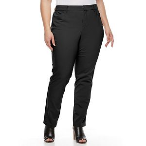 Plus Size Gloria Vanderbilt Haven Microtech Straight-Leg Pants