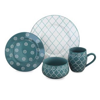 Baum Moroccan Turquoise 16 pc Dinnerware Set