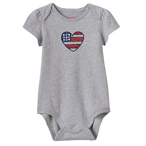 Baby Girl Jumping Beans® American Flag Heart Bodysuit