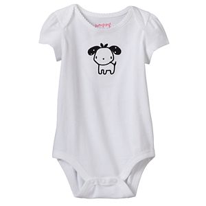 Baby Girl Jumping Beans® Puppy Picot-Trim Bodysuit