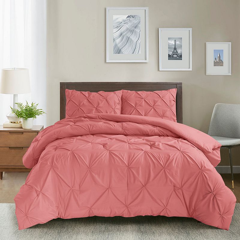 Swift Home Pintuck Comforter Set, Pink, Twin