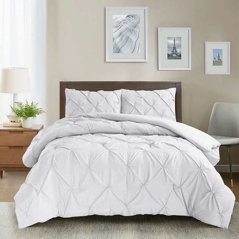 Swift Home Pintuck Comforter Set, White, Twin