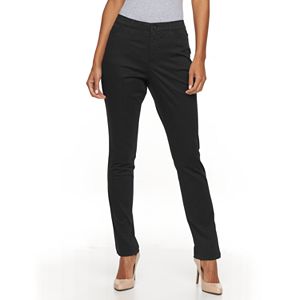 Petite Gloria Vanderbilt Anita Twill Straight-Leg Pants