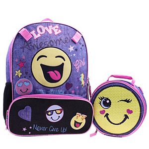Emoji Sequin Backpack & Lunch Tote Set