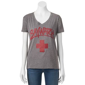 Juniors' Baywatch Logo V-Neck Graphic Tee!