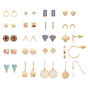 Seashell, Crescent & Geometric Earring Set