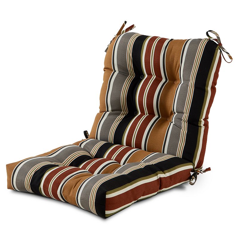 Greendale Home Fashions Outdoor Seat & Back Chair Cushion, Brown, 42X21