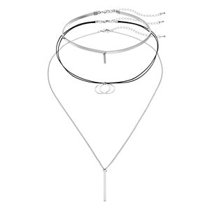 Hoop & Stick Necklace Set