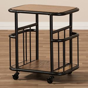 Baxton Studio Cynthia Rolling End Table Cart