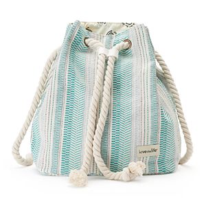 love this life Striped Canvas Rope Drawstring Backpack