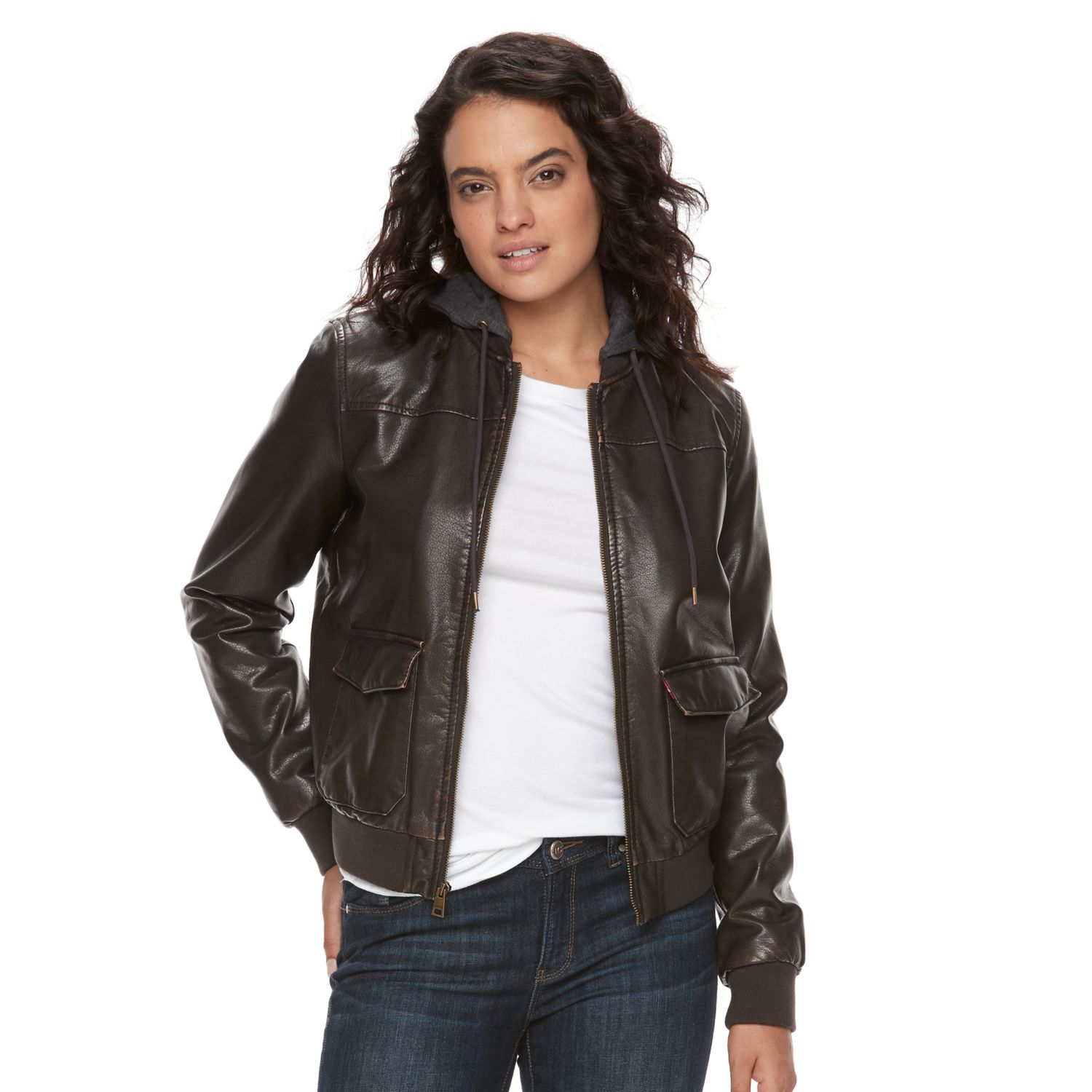 pleather bomber jacket