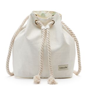 love this life Shiny Canvas Rope Drawstring Backpack