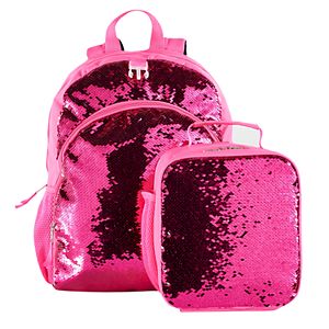 Kids Flip Sequins Backpack & Lunch Bag Set
