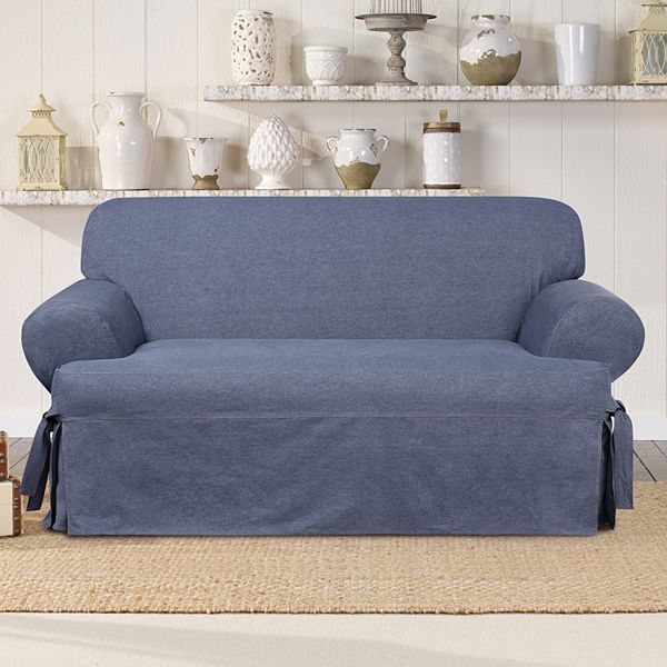 Sure Fit Authentic Denim T Loveseat Slipcover