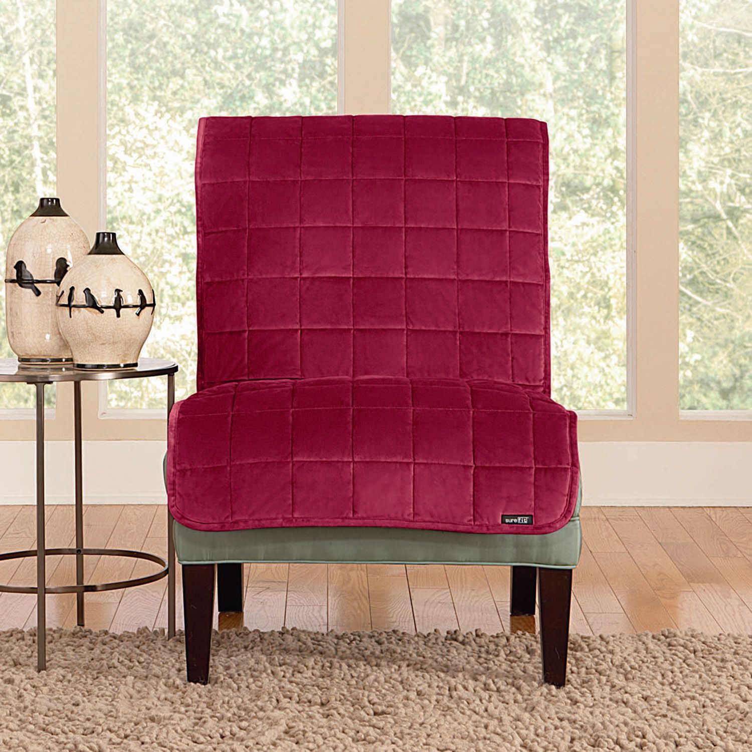 Sure Fit Deluxe Comfort Armless Chair Slipcover   2906134 Burgundy