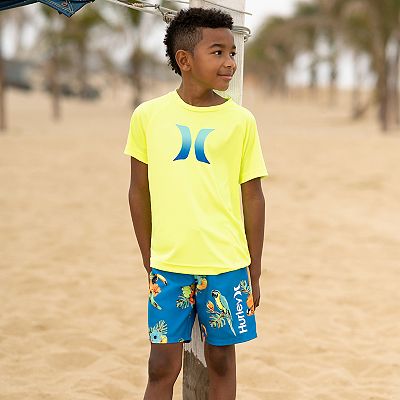 Boys 4-20 Hurley UPF 50+ H2O-Dri Ombre Logo Rash Guard Swim Shirt