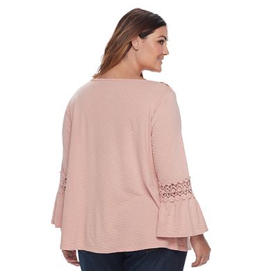 Plus Size Sonoma Goods For Life® Textured Lace Peasant Top