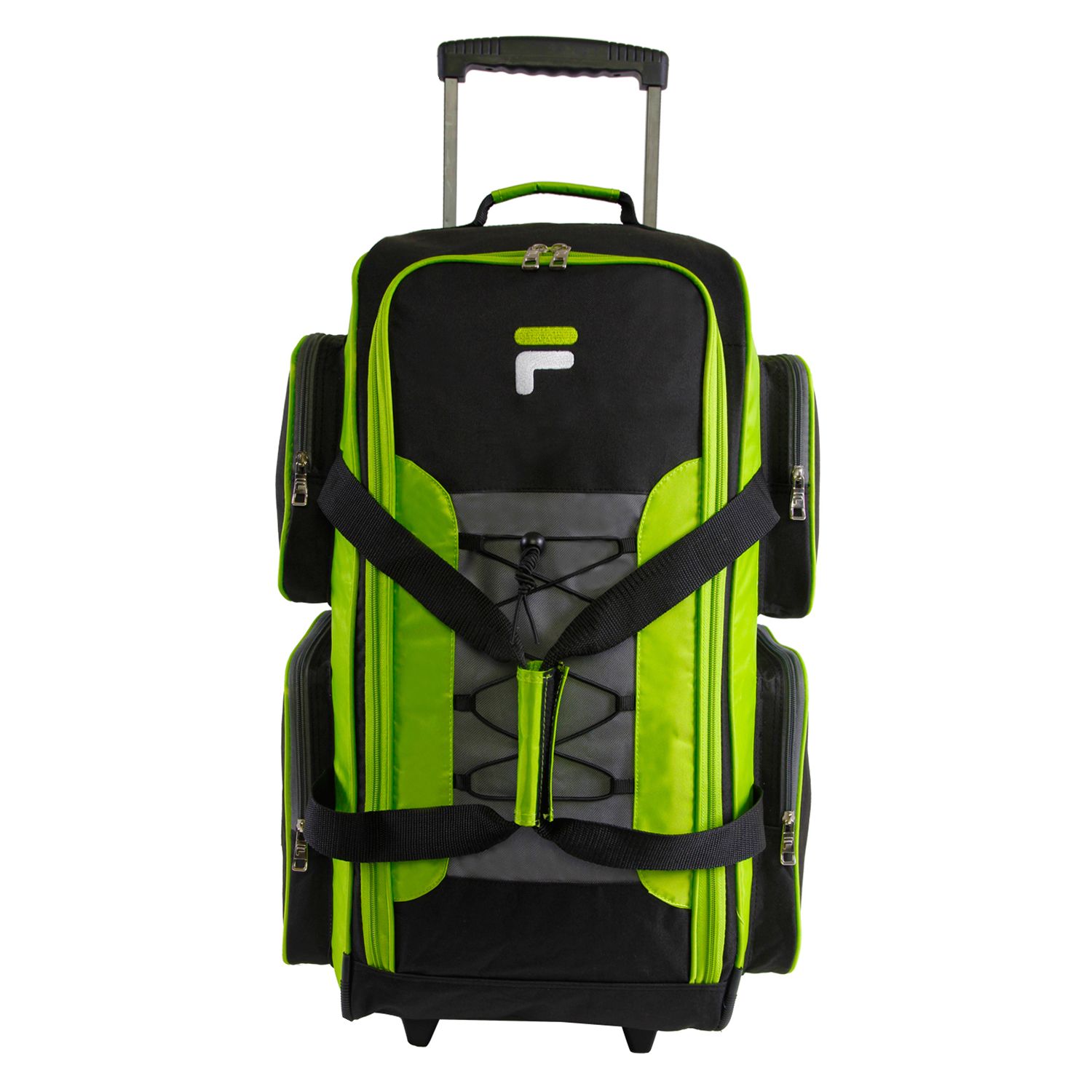 neon green suitcase