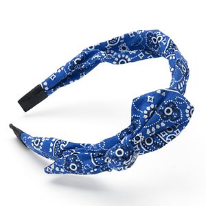 Blue Bandana Print Knotted Headband