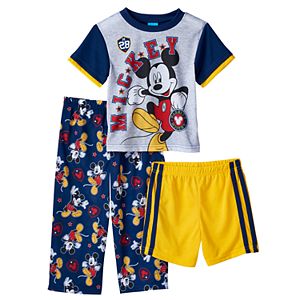 Disney's Mickey Mouse Toddler Boy Varsity Tee, Shorts & Pants Pajama Set