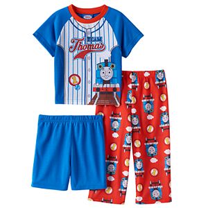 Toddler Boy Thomas The Train Top, Shorts & Pants Pajama Set