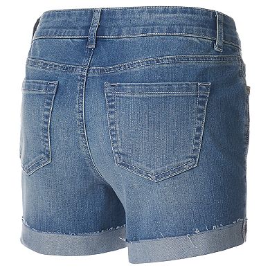 Juniors' SO® Ripped Midi Jean Shorts