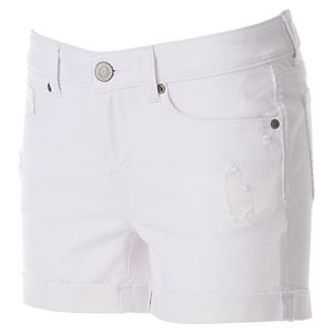 Juniors' SO® Ripped Raw-Edge Jean Midi Shorts