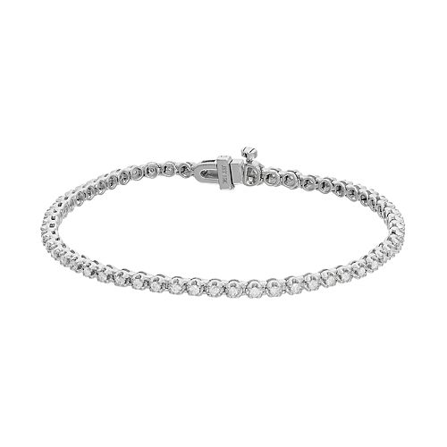 10k White Gold 1 Carat T.W. Diamond Tennis Bracelet