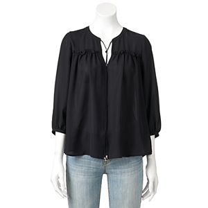 Women's ELLE™ Ruffle Front Tassel Top