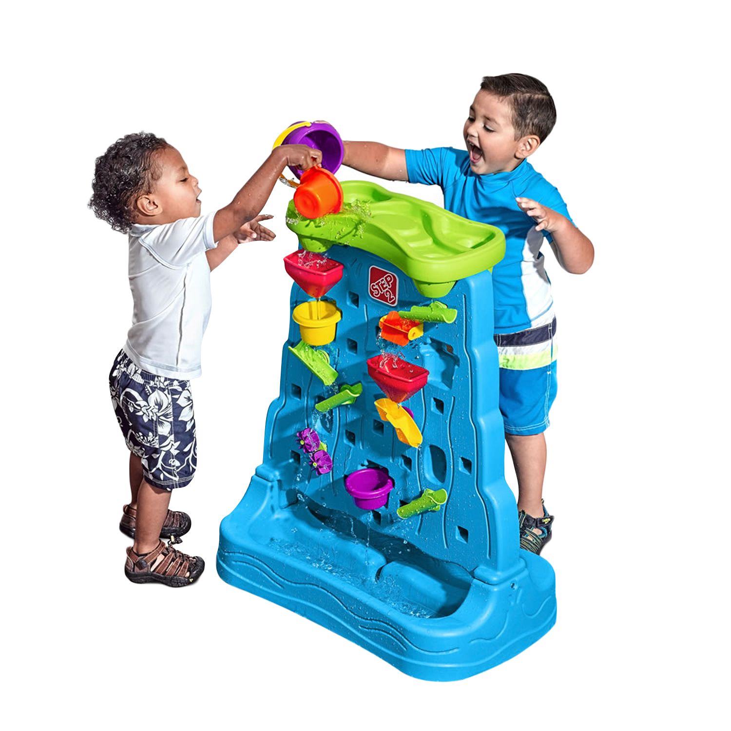step2 rain showers splash pond water table kids playset with 13 piece accessory set