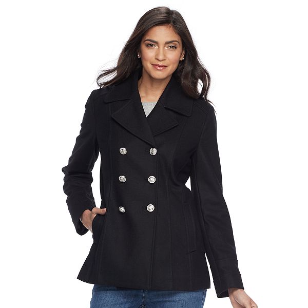 Women's Apt. 9® Boucle Double-Breasted Military Coat